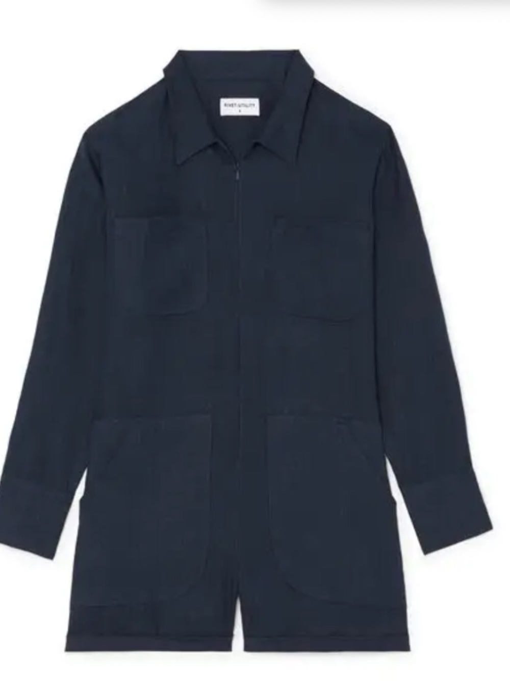 Rivet Utility Black 100% Linen Romper Playsuit Jumpsuit Size Small